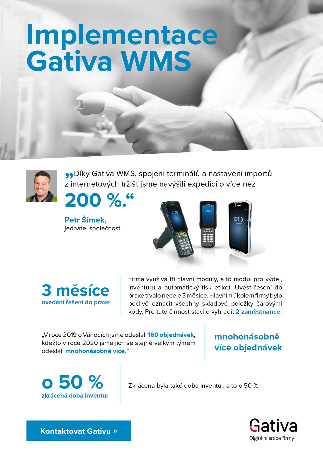 Implementace Gativa WMS infografika.